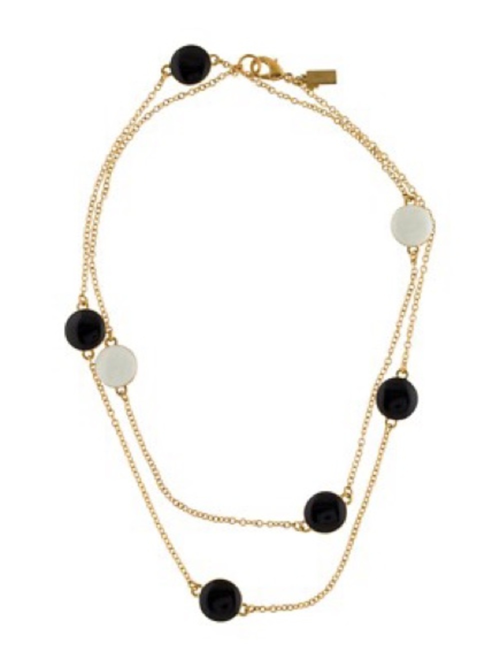 Vintage kate spade black/white reversible ENAMEL SPECTATOR NECKLACE gold chain